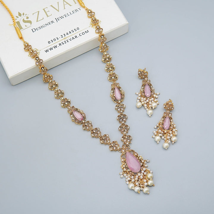 Semi - Gems Cut Zirconia Long Mala Set - RS ZEVARS