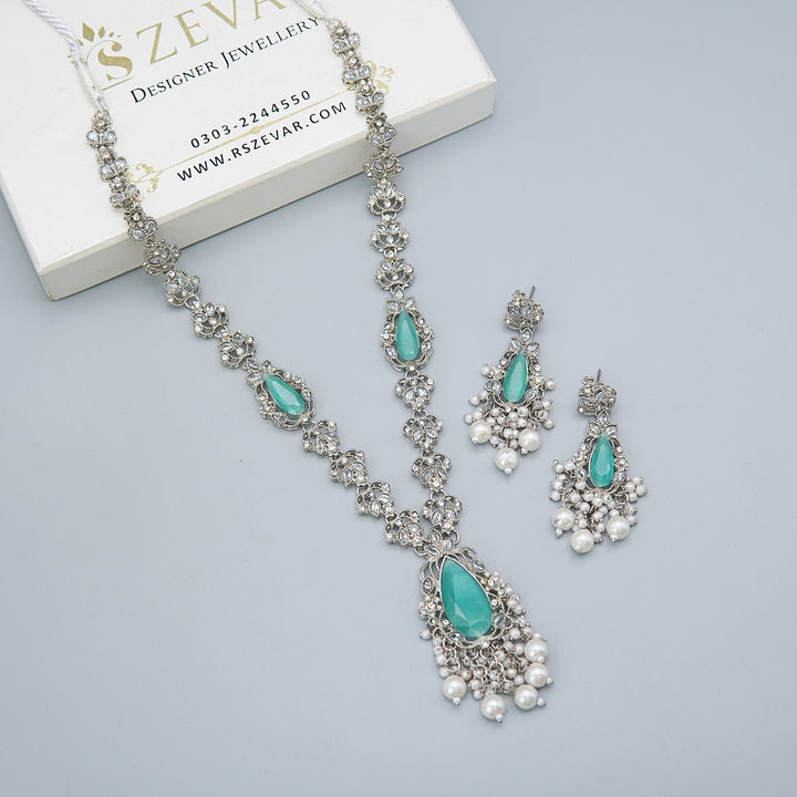 Semi - Gems Cut Zirconia Long Mala Set - RS ZEVARS