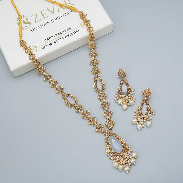 Semi - Gems Cut Zirconia Long Mala Set - RS ZEVARS