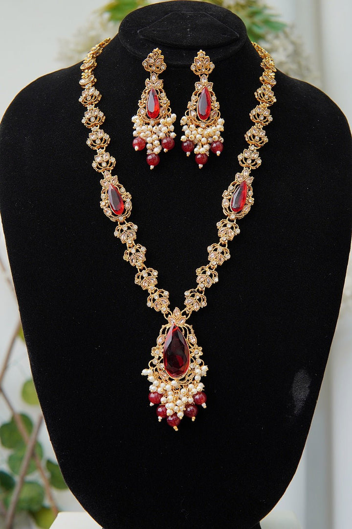Semi - Gems Cut Zirconia Long Mala Set - RS ZEVARS