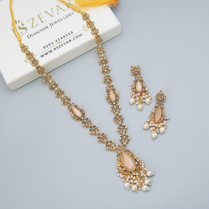 Semi - Gems Cut Zirconia Long Mala Set - RS ZEVARS