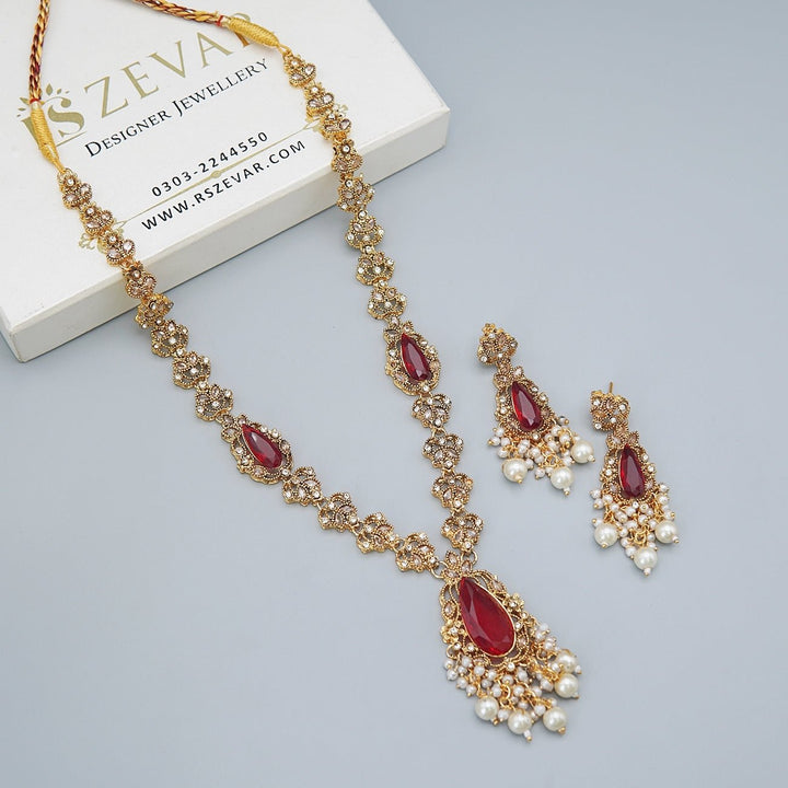 Semi - Gems Cut Zirconia Long Mala Set - RS ZEVARS