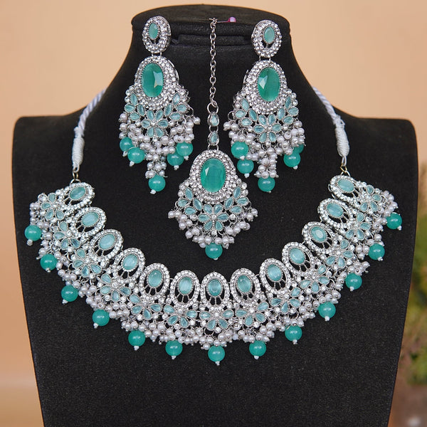 Semi - Gems Glowing Necklace Set - RS ZEVARS
