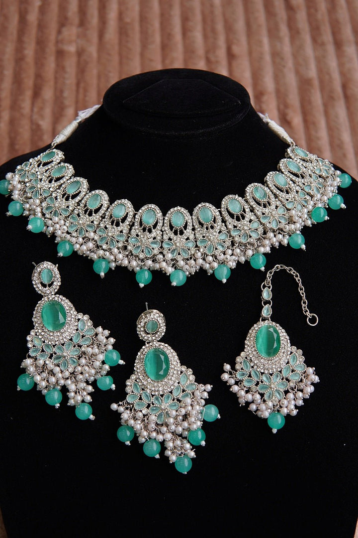 Semi - Gems Glowing Necklace Set - RS ZEVARS