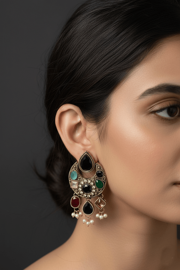 Semi - Gems Latkan Chand Bali - RS ZEVARS