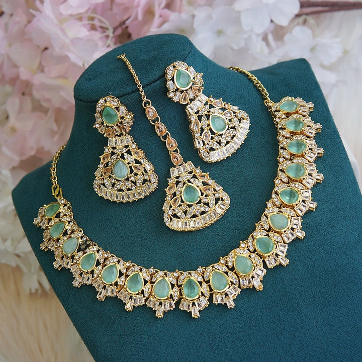 Semi Gems & Tappers Necklace Set - RS ZEVARS