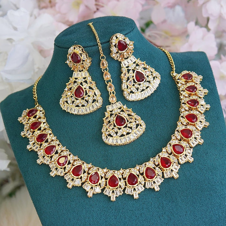 Semi Gems & Tappers Necklace Set - RS ZEVARS