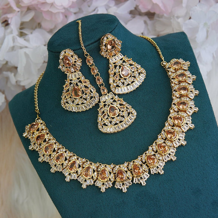 Semi Gems & Tappers Necklace Set - RS ZEVARS