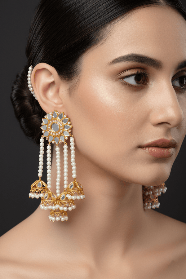 Sheesh Kundan 5 Jhumkey Earrings - RS ZEVARS