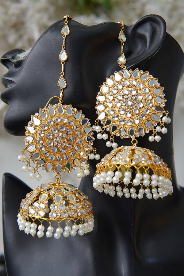 Sheesh Kundan Jhumbo Jhumka With Sahara - RS ZEVARS