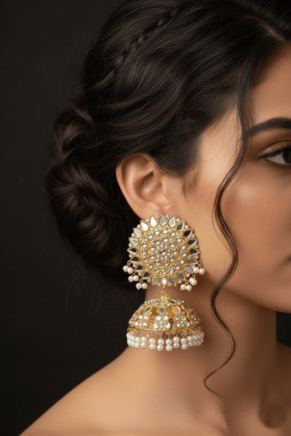 Sheesh Kundan Jhumbo Jhumka With Sahara - RS ZEVARS