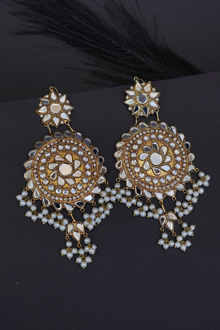 Sheesh Kundan Long Earrings - RS ZEVARS