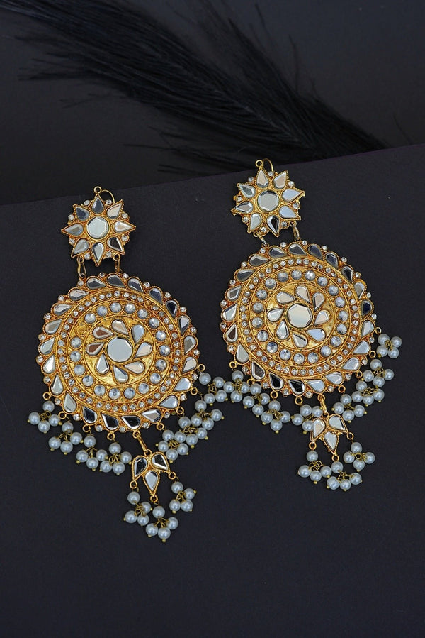 Sheesh Kundan Long Earrings - RS ZEVARS