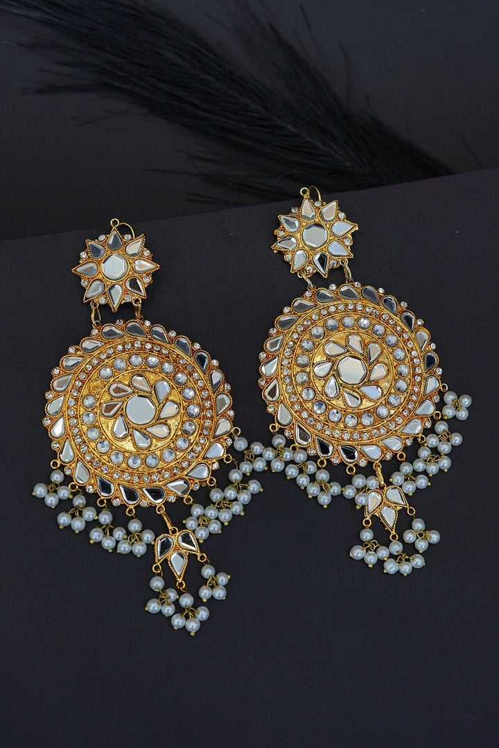 Sheesh Kundan Long Earrings - RS ZEVARS