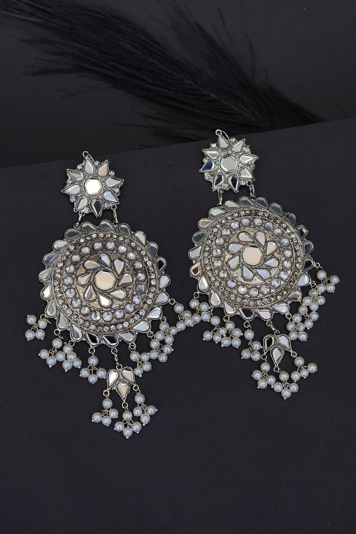 Sheesh Kundan Long Earrings - RS ZEVARS