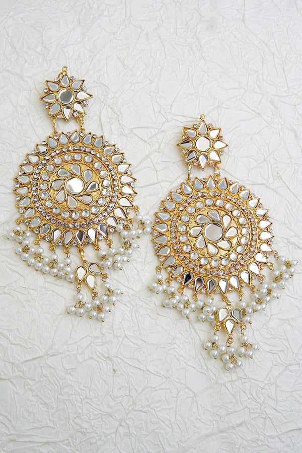 Sheesh Kundan Long Earrings - RS ZEVARS