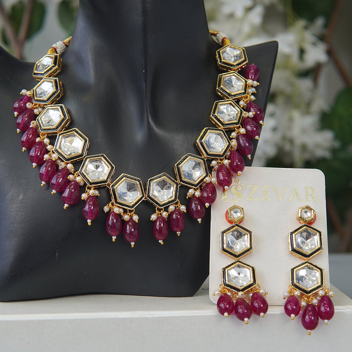 Shimmering Kundan Grace Necklace Set - RS ZEVARS