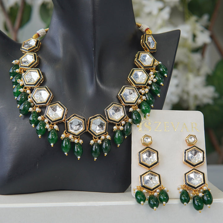 Shimmering Kundan Grace Necklace Set - RS ZEVARS