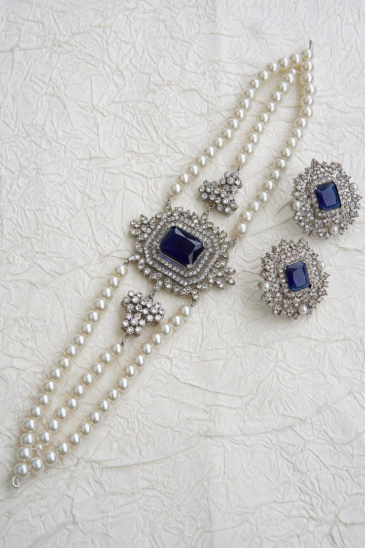 Silver Cubic Zircon Rani Guluband Set - RS ZEVARS
