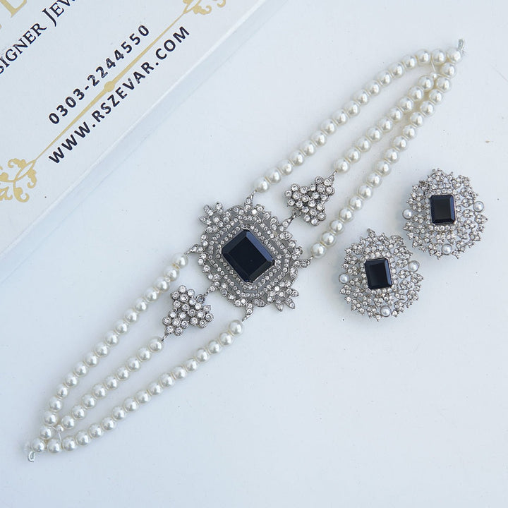 Silver Cubic Zircon Rani Guluband Set - RS ZEVARS