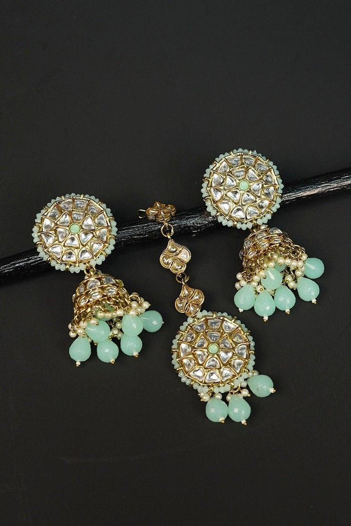 Sitara Kundan Dome Jhumka Tikka - RS ZEVARS