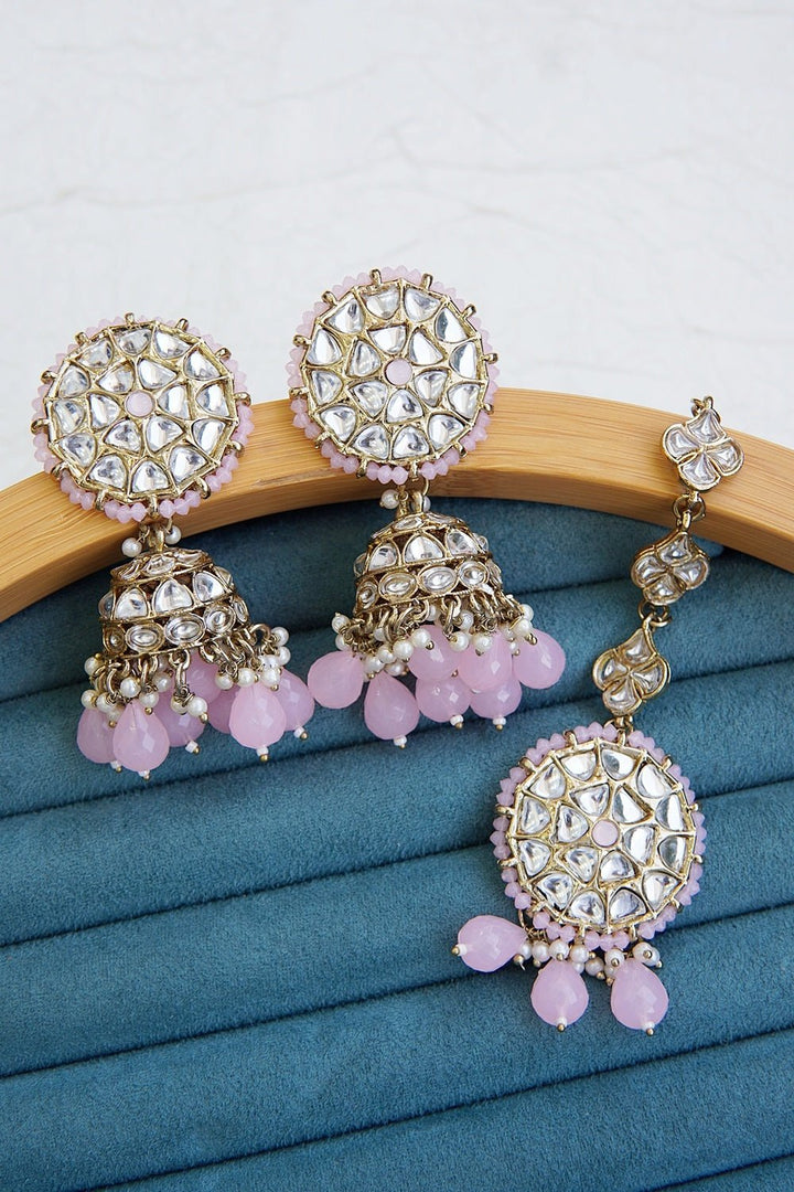 Sitara Kundan Dome Jhumka Tikka - RS ZEVARS
