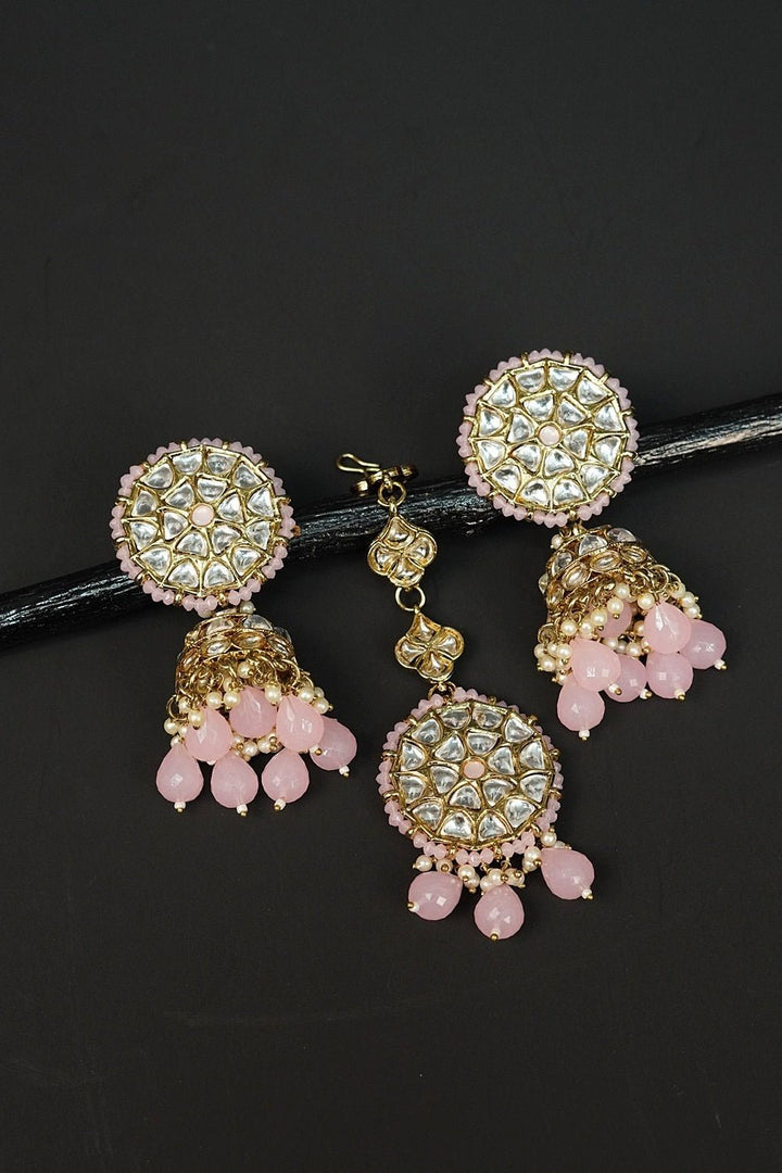 Sitara Kundan Dome Jhumka Tikka - RS ZEVARS