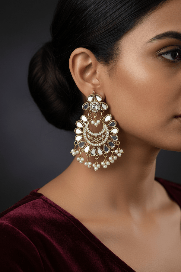 Small Manjus Chand Bali Earrings - RS ZEVARS