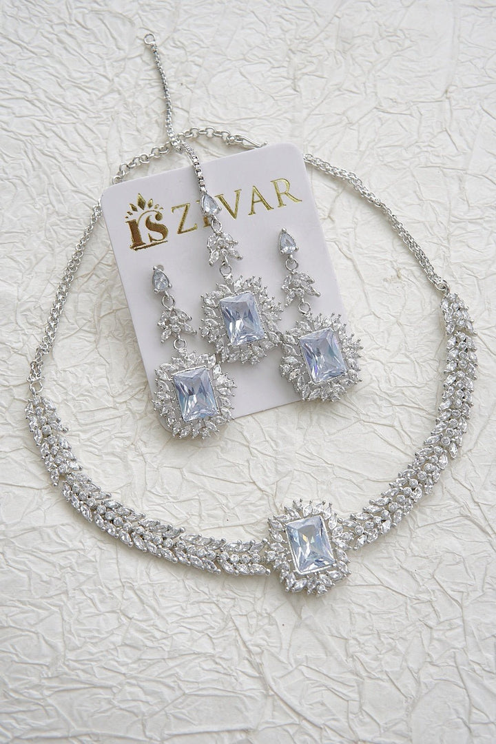 Sparkling 3D Zirconia Necklace Set - RS ZEVARS