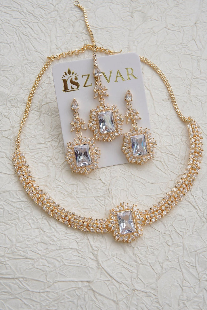 Sparkling 3D Zirconia Necklace Set - RS ZEVARS