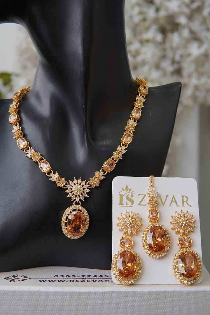 Sparkling Zircon Ncklace Set - RS ZEVARS
