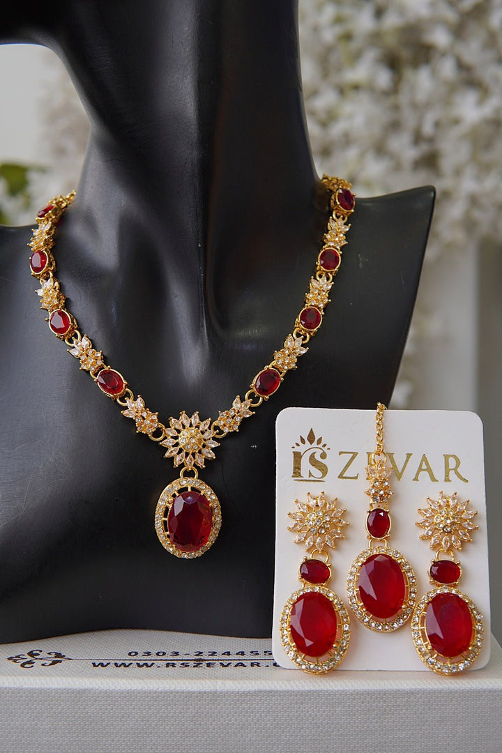 Sparkling Zircon Ncklace Set - RS ZEVARS