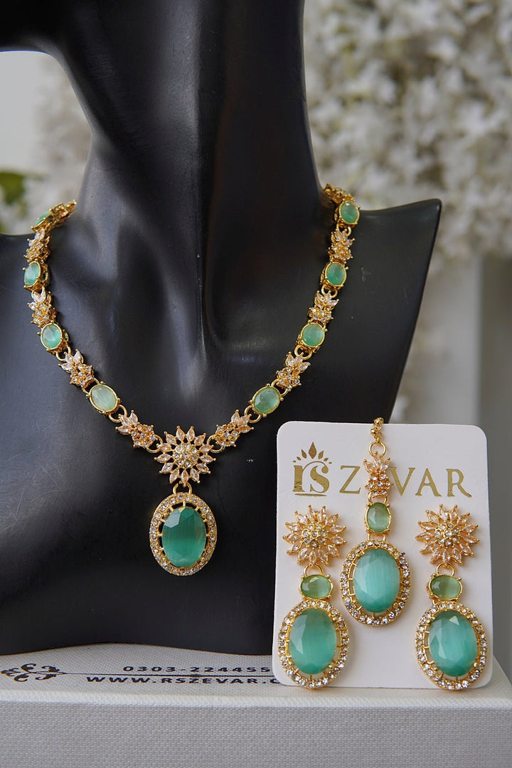 Sparkling Zircon Ncklace Set - RS ZEVARS