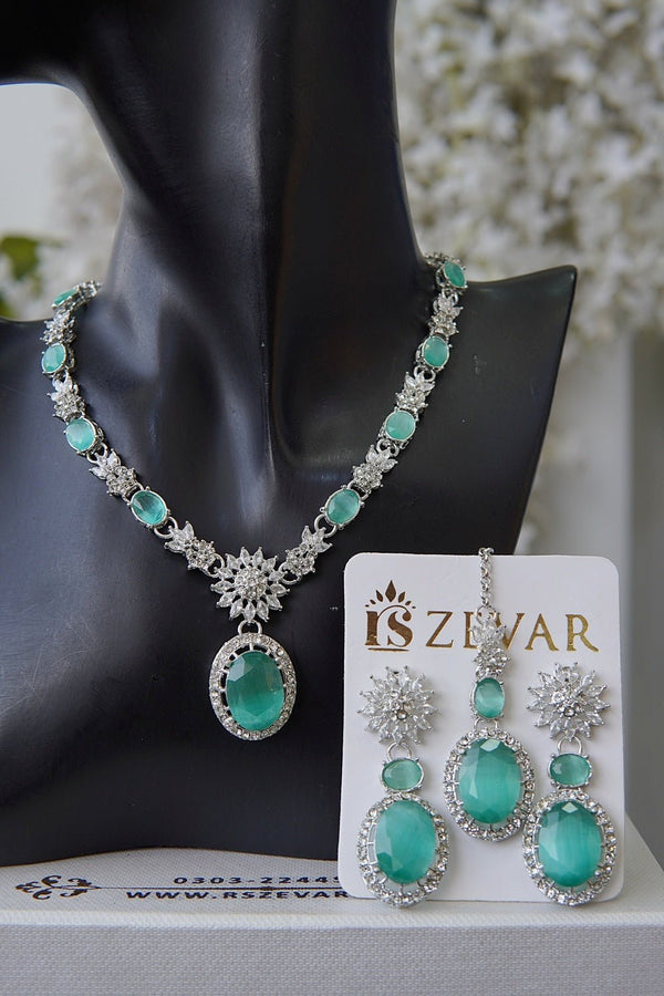 Sparkling Zircon Ncklace Set - RS ZEVARS