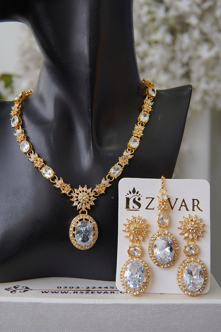 Sparkling Zircon Ncklace Set - RS ZEVARS
