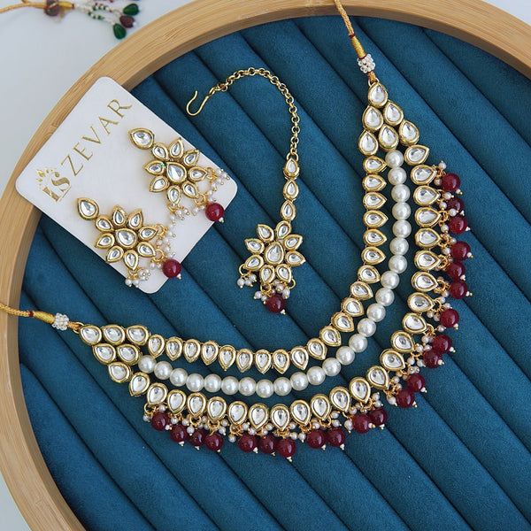 Thapa Mena Kundan Triple Necklace Set - RS ZEVARS