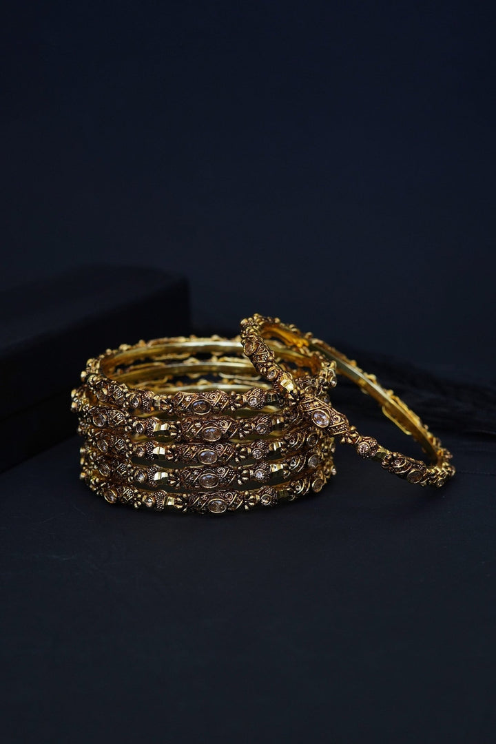 Traditional Antique 6 Pcs Churi Bangle Set - RS ZEVARS