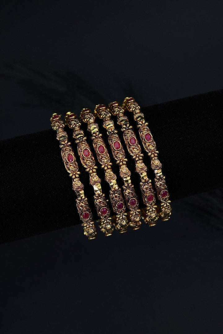 Traditional Antique 6 Pcs Churi Bangle Set - RS ZEVARS
