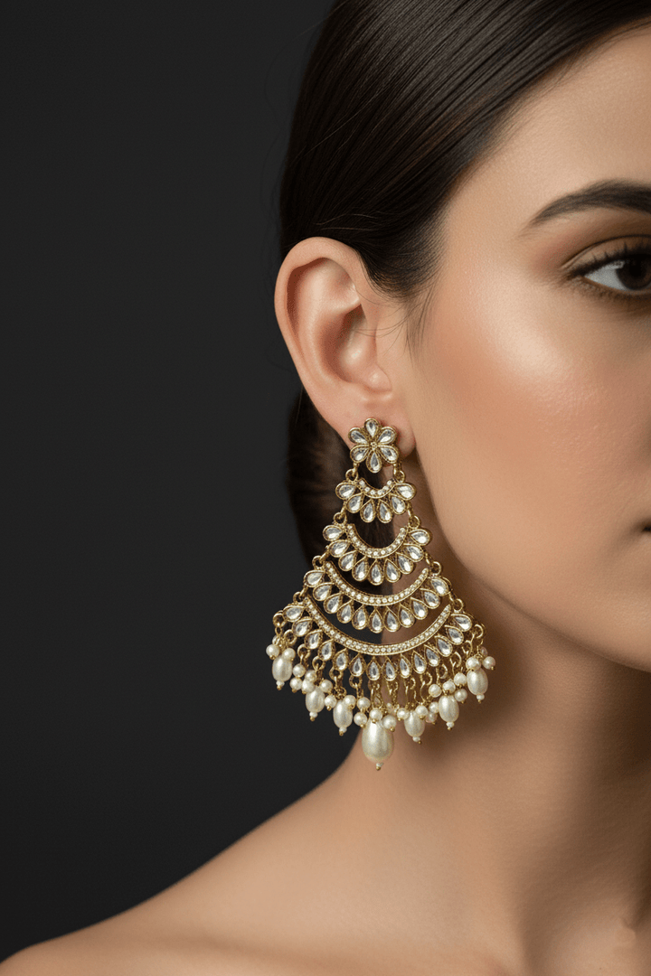 Traditional Madrasi Style Antique Earrings - RS ZEVARS