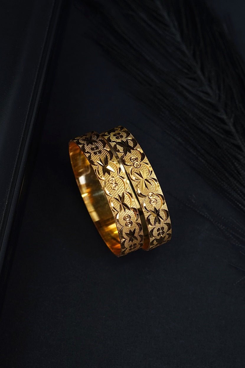 Traditional Pattern Gold Plated Kids Bangles - RS ZEVARS