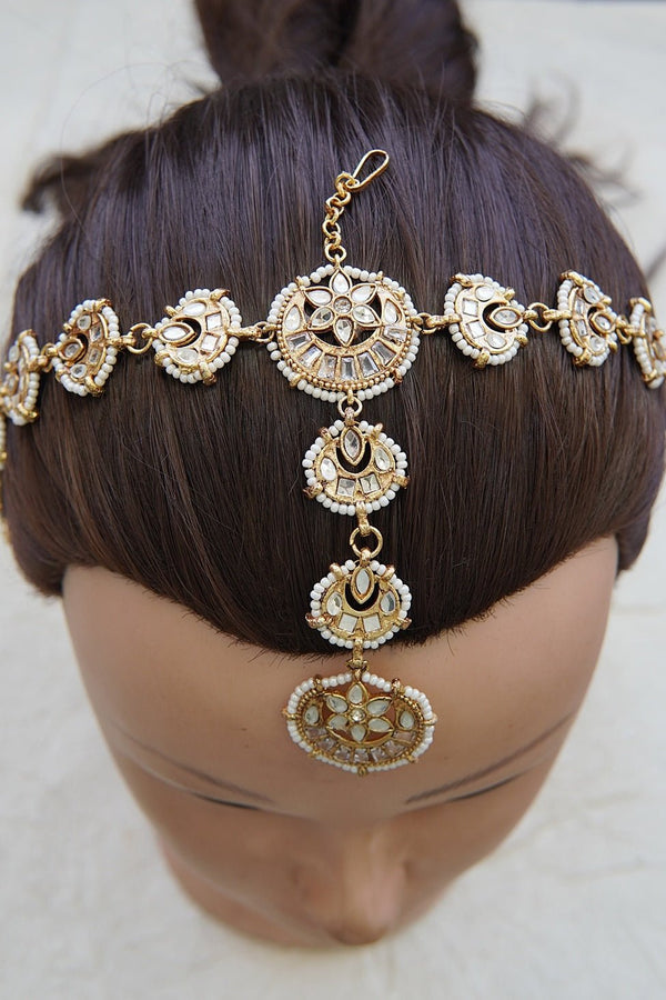 Traditional Sheesh Patti with Kundan Embellishments - RS ZEVARS