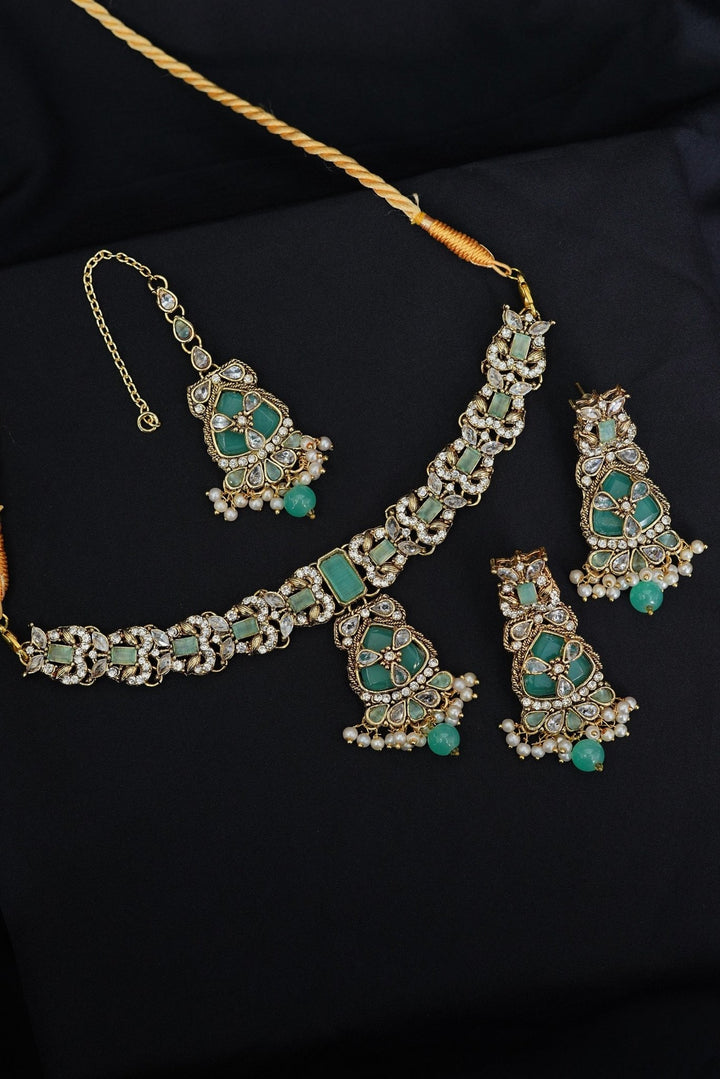 Turkish Antique Gems Necklace Set - RS ZEVARS