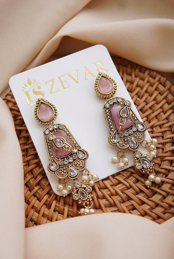Turkish Antique Gold Earrings - RS ZEVARS