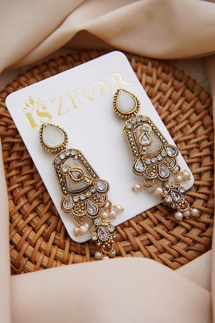 Turkish Antique Gold Earrings - RS ZEVARS
