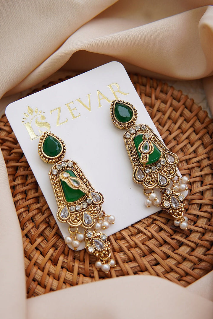 Turkish Antique Gold Earrings - RS ZEVARS