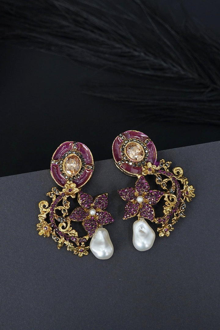 Turkish Antique Royal Dangle Earrings - RS ZEVARS