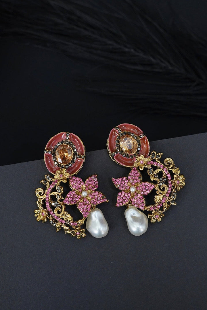 Turkish Antique Royal Dangle Earrings - RS ZEVARS
