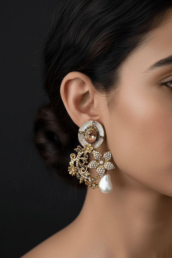 Turkish Antique Royal Dangle Earrings - RS ZEVARS
