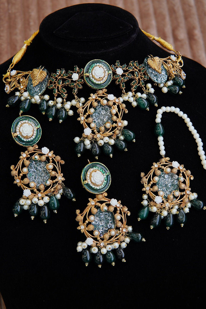 Turkish Crushed & Gemstones Guluband Set - RS ZEVARS