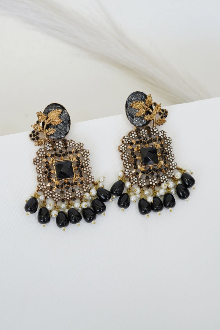 Turkish Designer Pearl & Zircon Latkan Earrings - RS ZEVARS